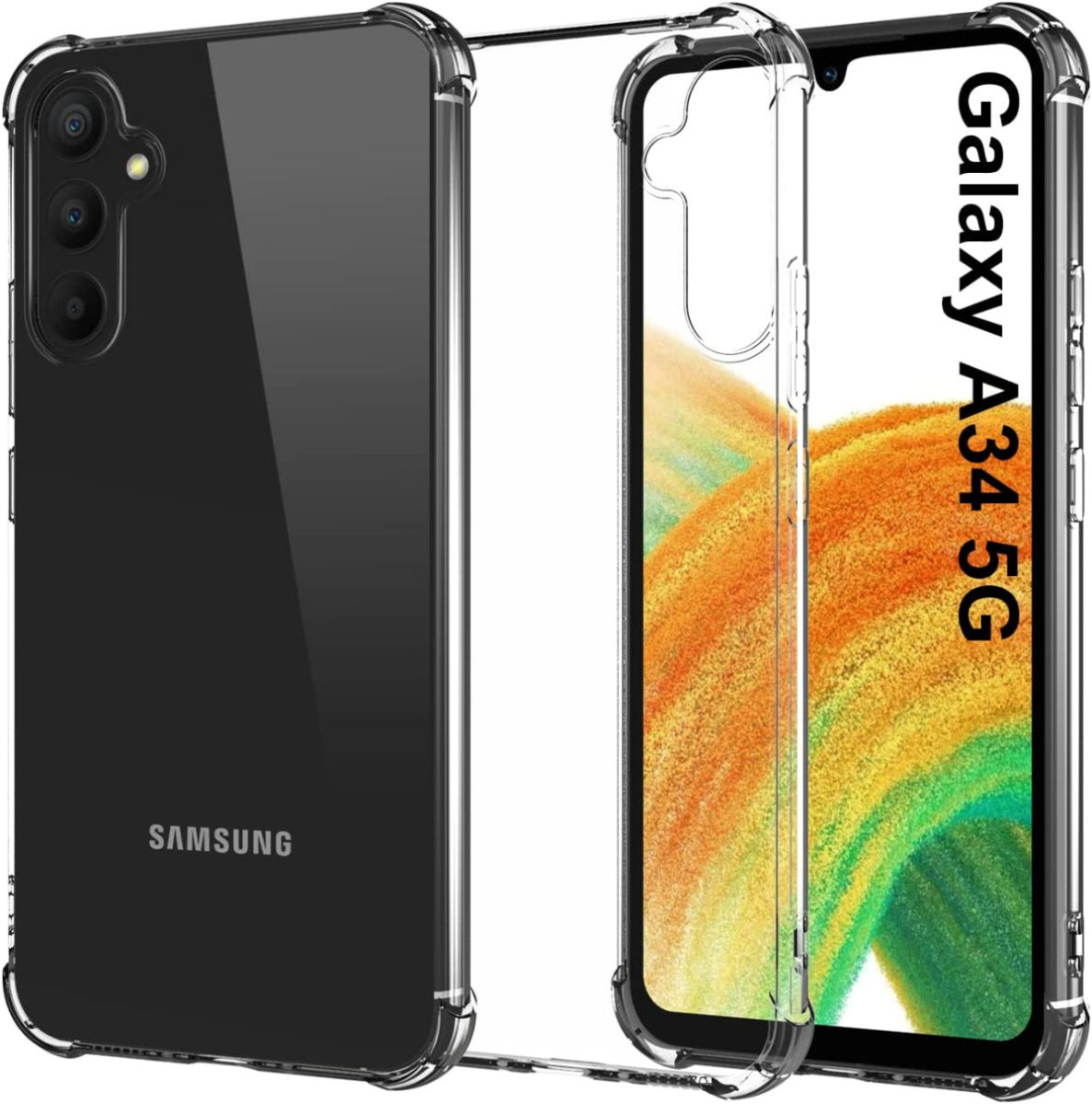 Samsung Galaxy A34 Hoesje Schokbestendig en Dun TPU Transparant afbeelding 13