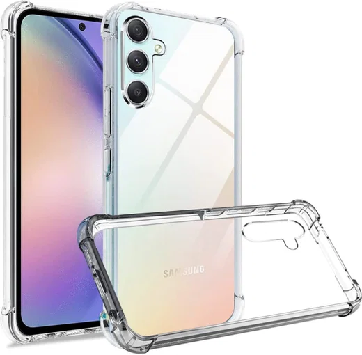 Samsung Galaxy A24 Hoesje Schokbestendig en Dun TPU Transparant afbeelding 2
