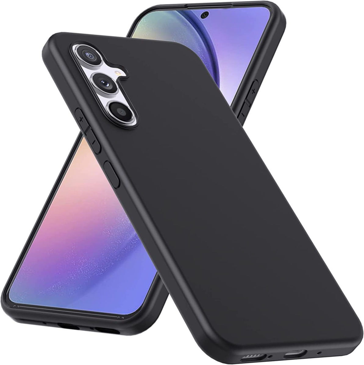 Samsung Galaxy A54 Hoesje Dun TPU Matte Back Cover Zwart afbeelding 1
