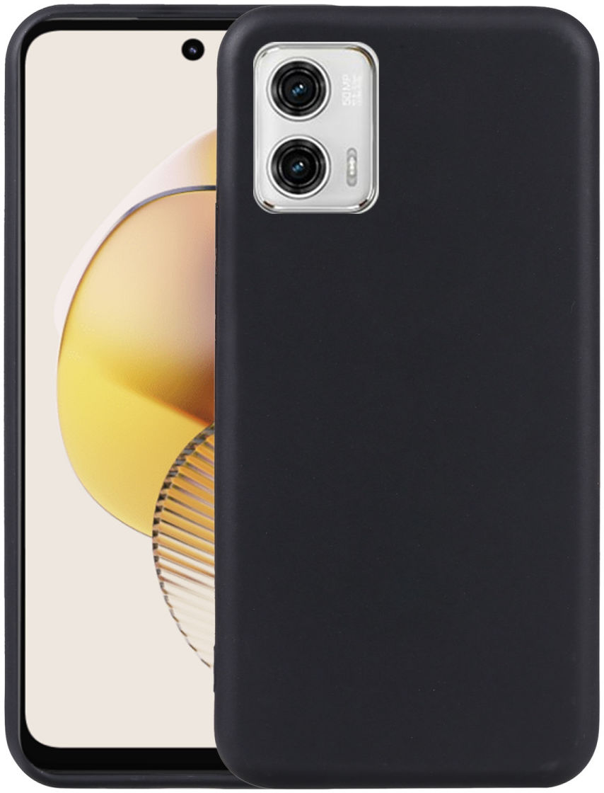 Motorola Moto G73 Hoesje Dun TPU Matte Back Cover Zwart afbeelding 2