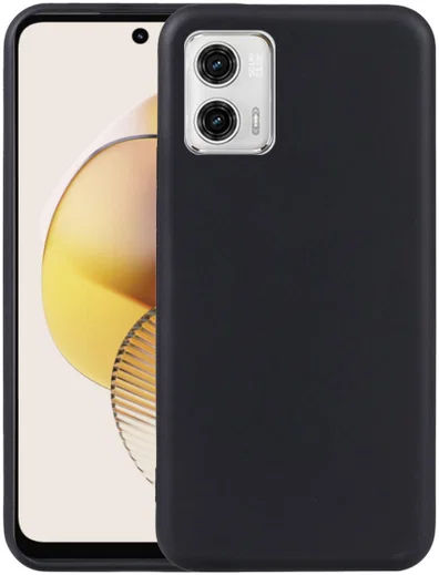 Motorola Moto G73 Hoesje Dun TPU Matte Back Cover Zwart afbeelding 2