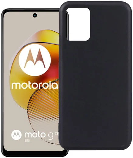 Motorola Moto G73 Hoesje Dun TPU Matte Back Cover Zwart afbeelding 1