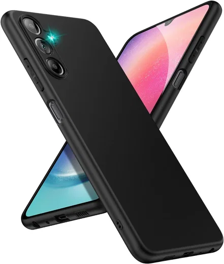 Samsung Galaxy A24 Hoesje Dun TPU Matte Back Cover Zwart afbeelding 1