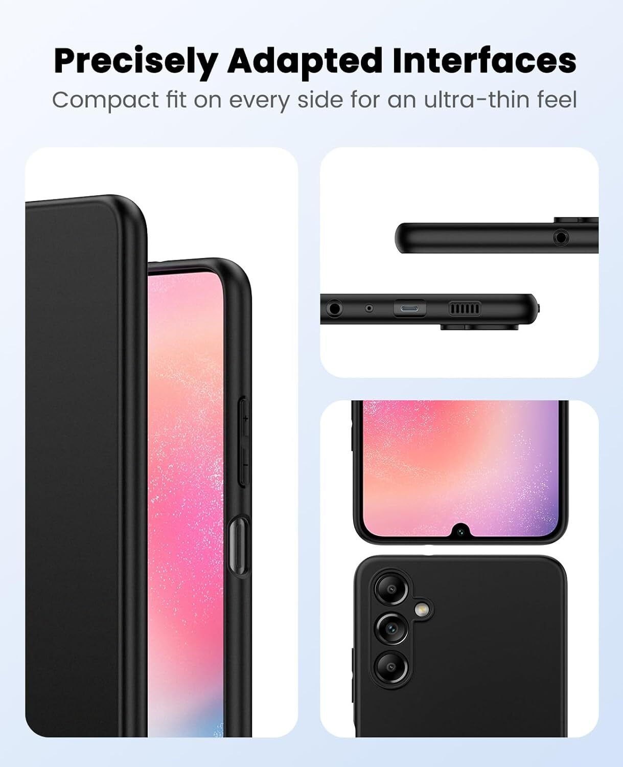 Samsung Galaxy A24 Hoesje Dun TPU Matte Back Cover Zwart afbeelding 5