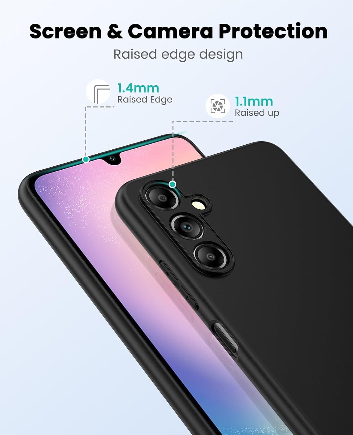 Samsung Galaxy A24 Hoesje Dun TPU Matte Back Cover Zwart afbeelding 3