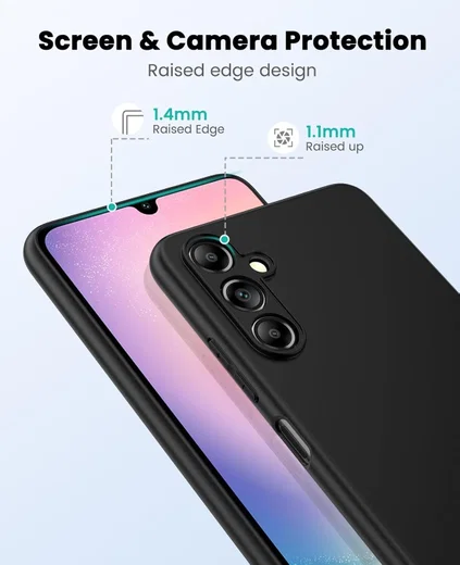 Samsung Galaxy A24 Hoesje Dun TPU Matte Back Cover Zwart afbeelding 3