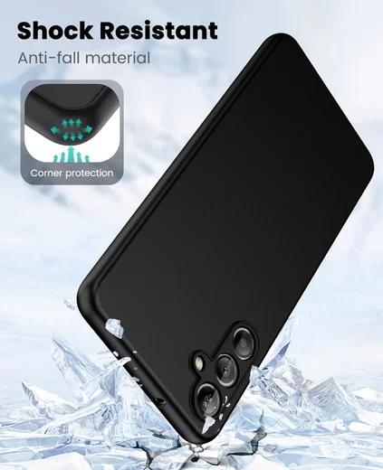 Samsung Galaxy A24 Hoesje Dun TPU Matte Back Cover Zwart afbeelding 2