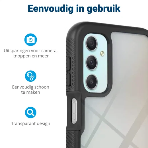 Samsung Galaxy A24 Hoesje Full Protect 360° Cover Hybride Zwart afbeelding 7