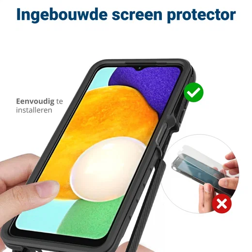 Samsung Galaxy A24 Hoesje Full Protect 360° Cover Hybride Zwart afbeelding 5