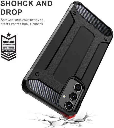 Samsung Galaxy A34 Hoesje Shock Proof Hybride Back Cover Blauw afbeelding 4