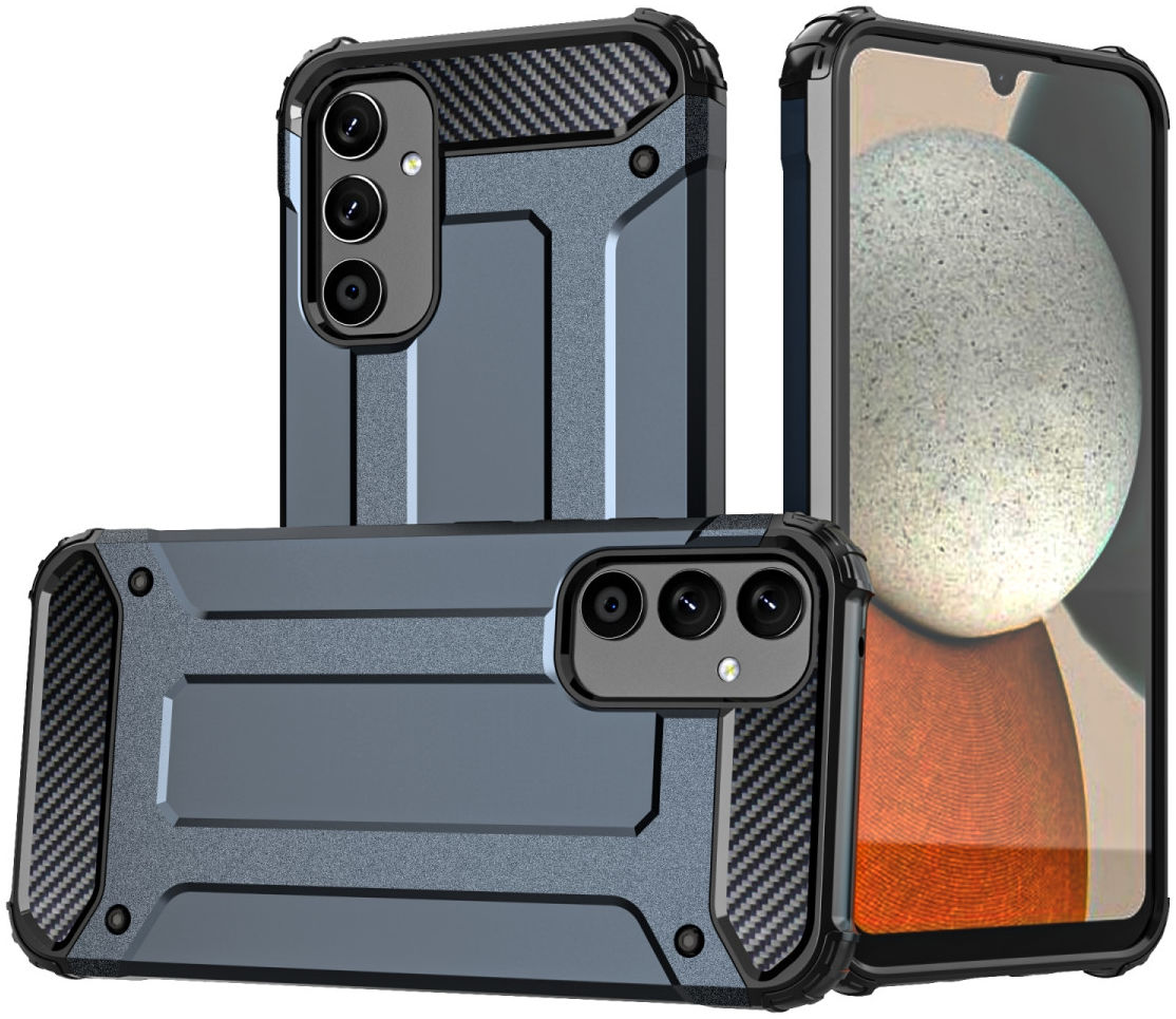 Samsung Galaxy A34 Hoesje Shock Proof Hybride Back Cover Blauw afbeelding 1