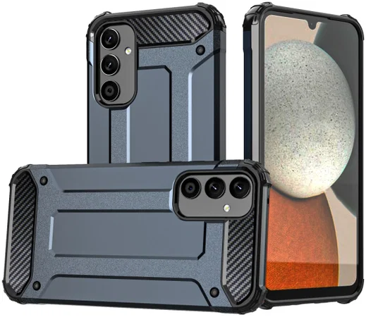 Samsung Galaxy A34 Hoesje Shock Proof Hybride Back Cover Blauw afbeelding 1