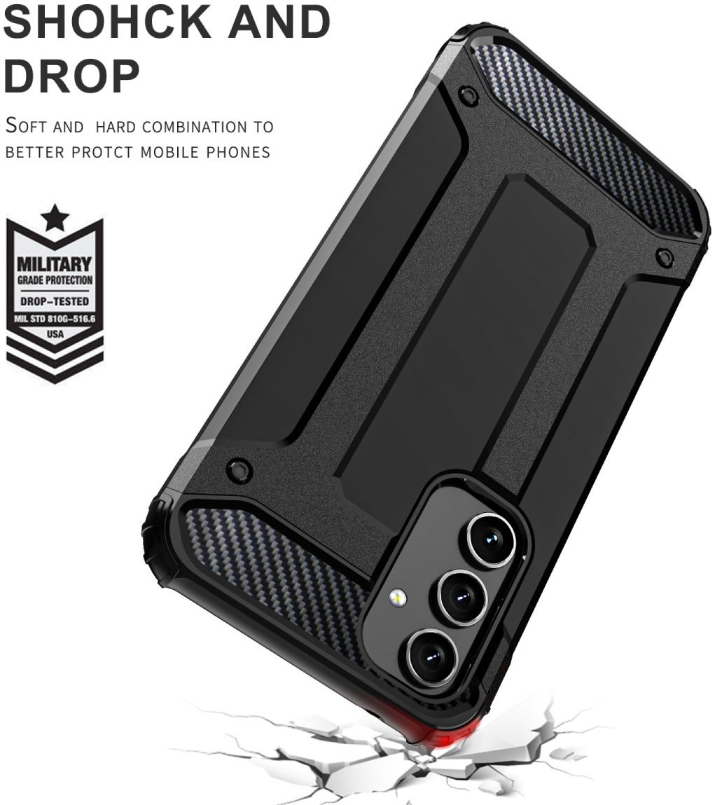 Samsung Galaxy A54 Hoesje Shock Proof Hybride Back Cover Rood afbeelding 4