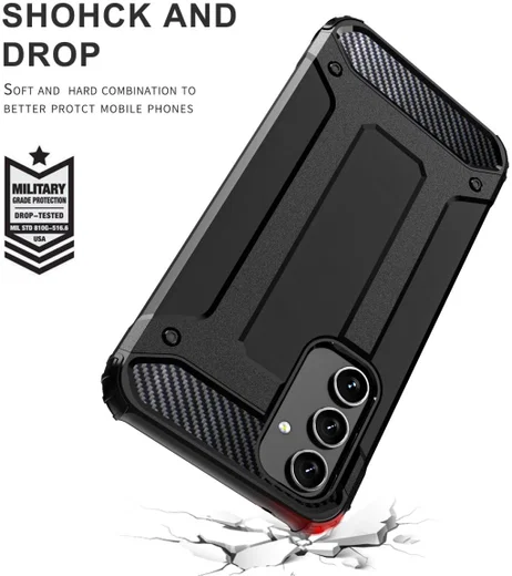 Samsung Galaxy A54 Hoesje Shock Proof Hybride Back Cover Rood afbeelding 4