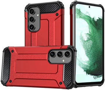 Samsung Galaxy A54 Hoesje Shock Proof Hybride Back Cover Rood