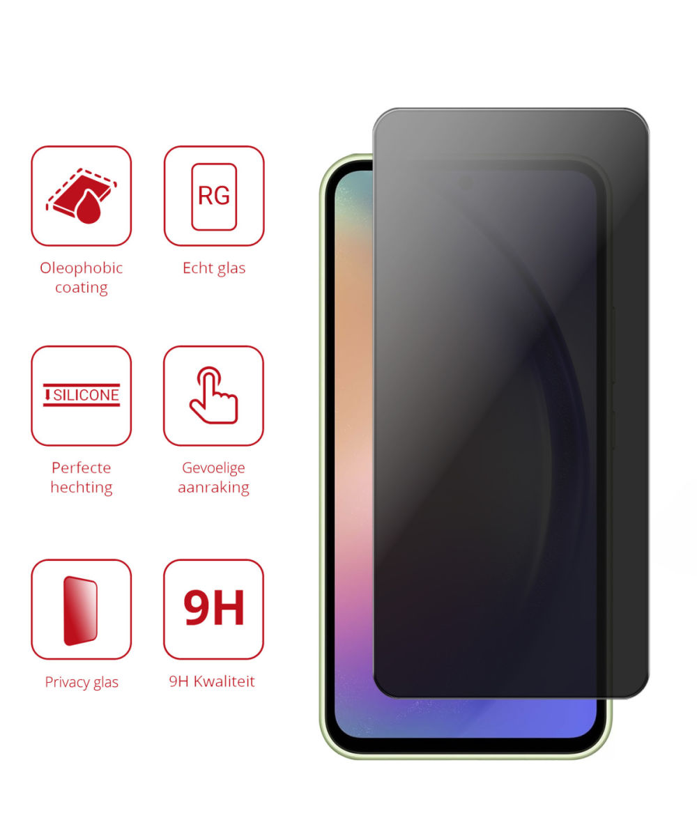 Rosso Samsung Galaxy A54 9H Tempered Glass Screen Protector Privacy afbeelding 2
