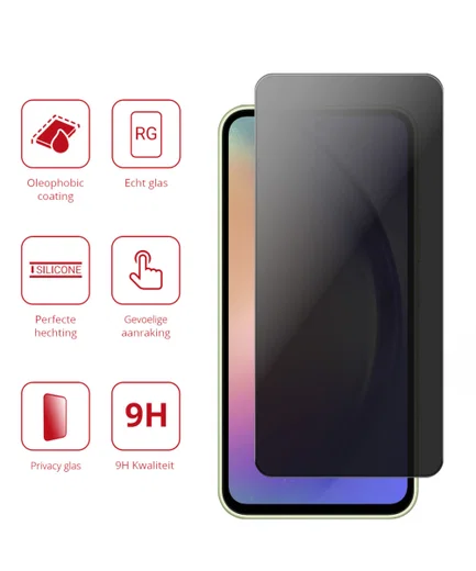 Rosso Samsung Galaxy A54 9H Tempered Glass Screen Protector Privacy afbeelding 2