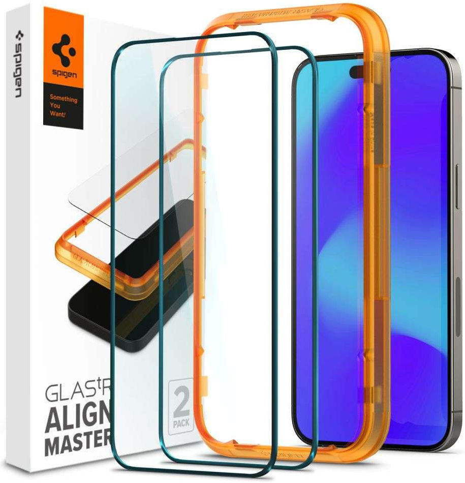 Spigen AlignMaster Apple iPhone 14 Pro Max Tempered Glass (2-Pack) afbeelding 1