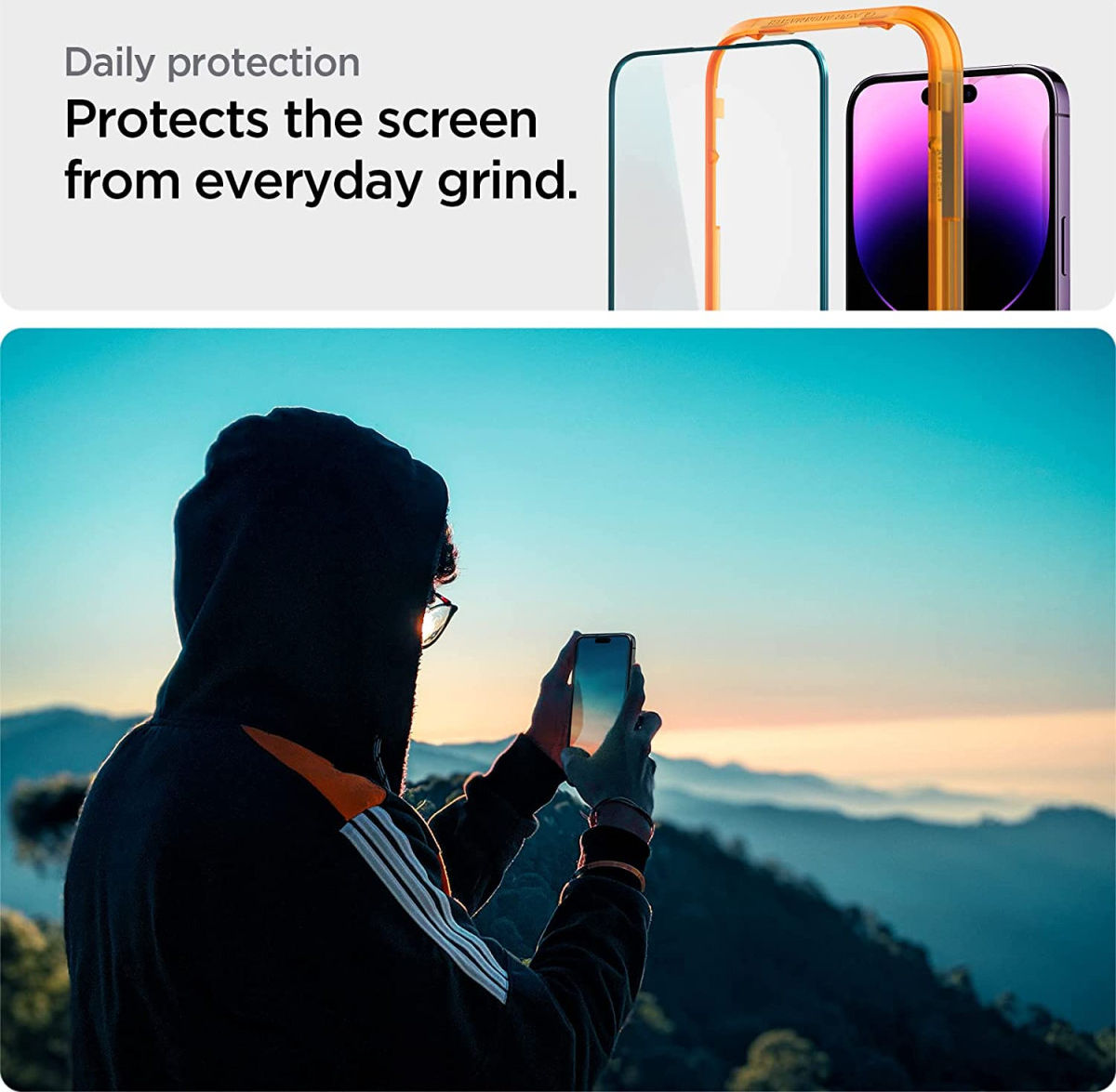 Spigen AlignMaster Apple iPhone 14 Pro Max Tempered Glass (2-Pack) afbeelding 6