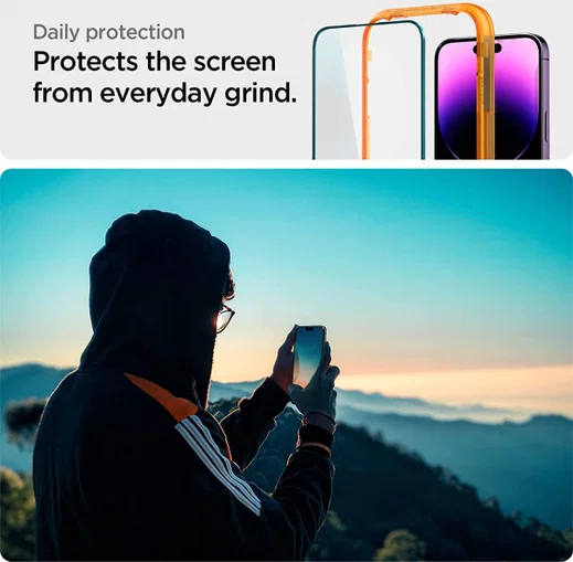 Spigen AlignMaster Apple iPhone 14 Pro Max Tempered Glass (2-Pack) afbeelding 6