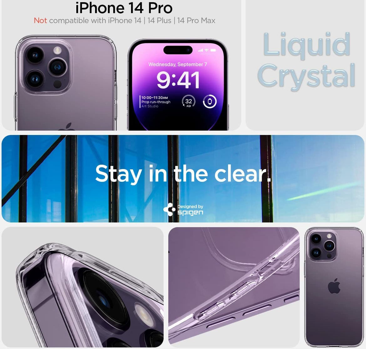 Spigen Liquid Crystal Apple iPhone 14 Pro Hoesje Transparant afbeelding 7