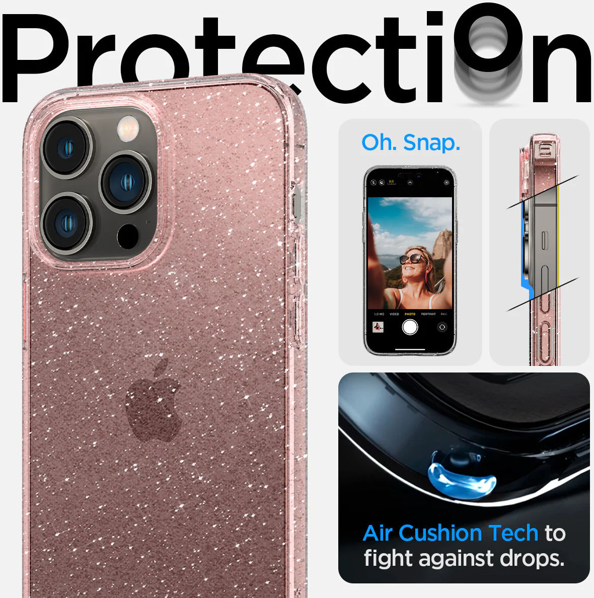 Spigen Liquid Crystal Apple iPhone 14 Pro Max Hoesje Glitter Roze afbeelding 3