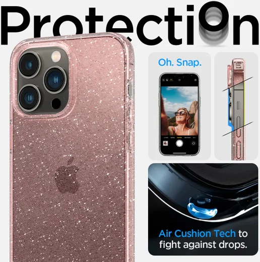 Spigen Liquid Crystal Apple iPhone 14 Pro Max Hoesje Glitter Roze afbeelding 3