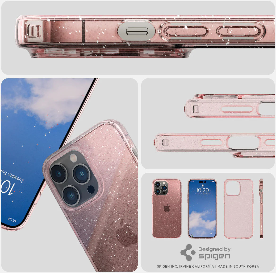 Spigen Liquid Crystal Apple iPhone 14 Pro Max Hoesje Glitter Roze afbeelding 7