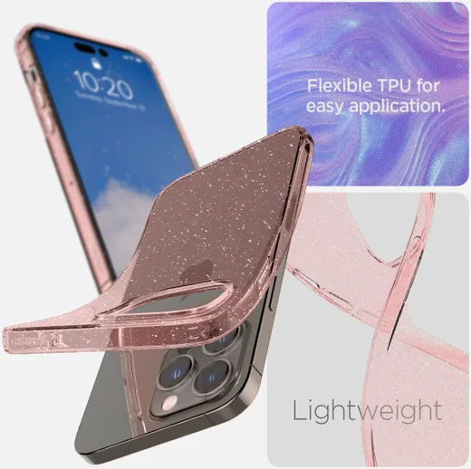 Spigen Liquid Crystal Apple iPhone 14 Pro Max Hoesje Glitter Roze afbeelding 8