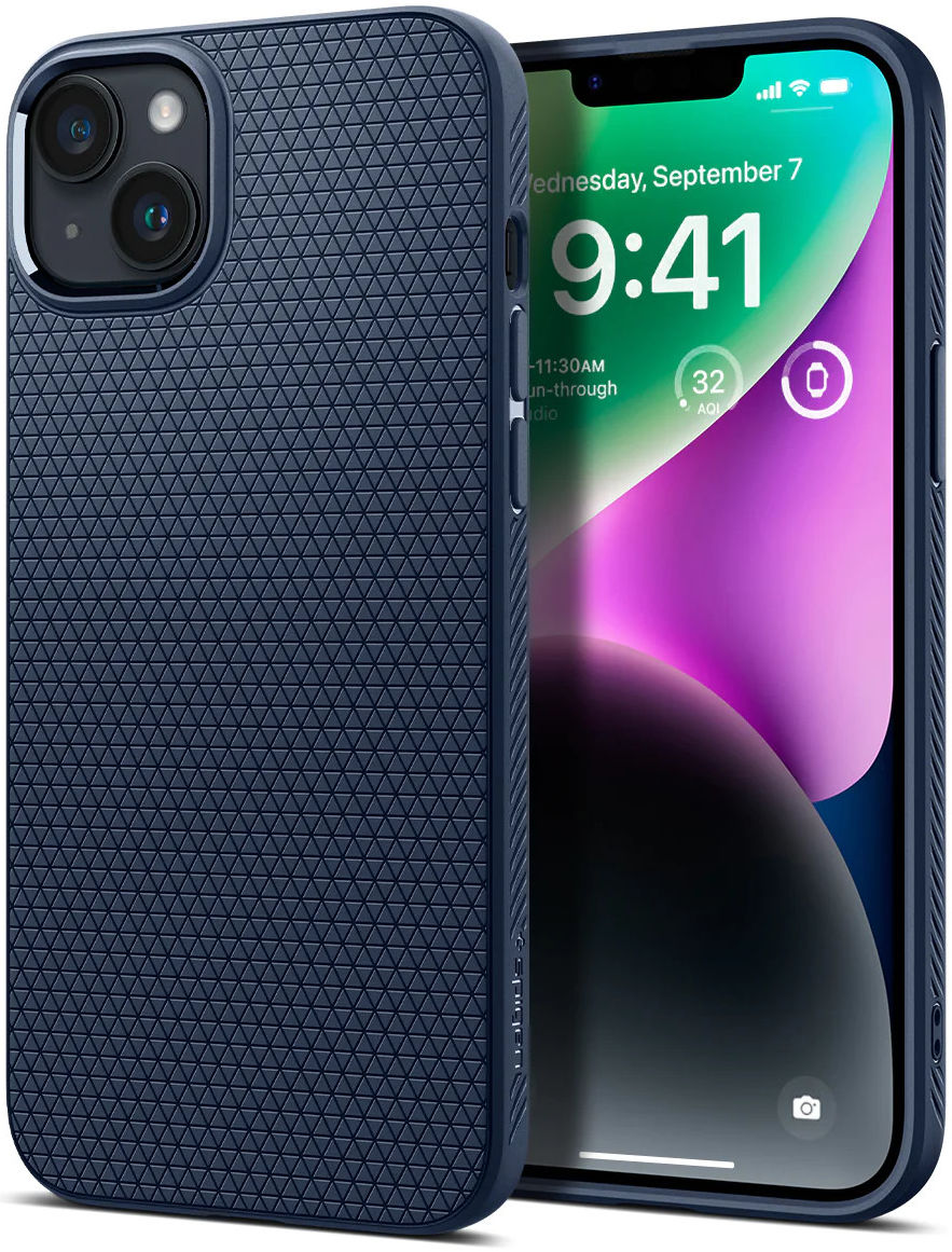 Spigen Liquid Air Apple iPhone 14 Hoesje Back Cover Blauw afbeelding 1