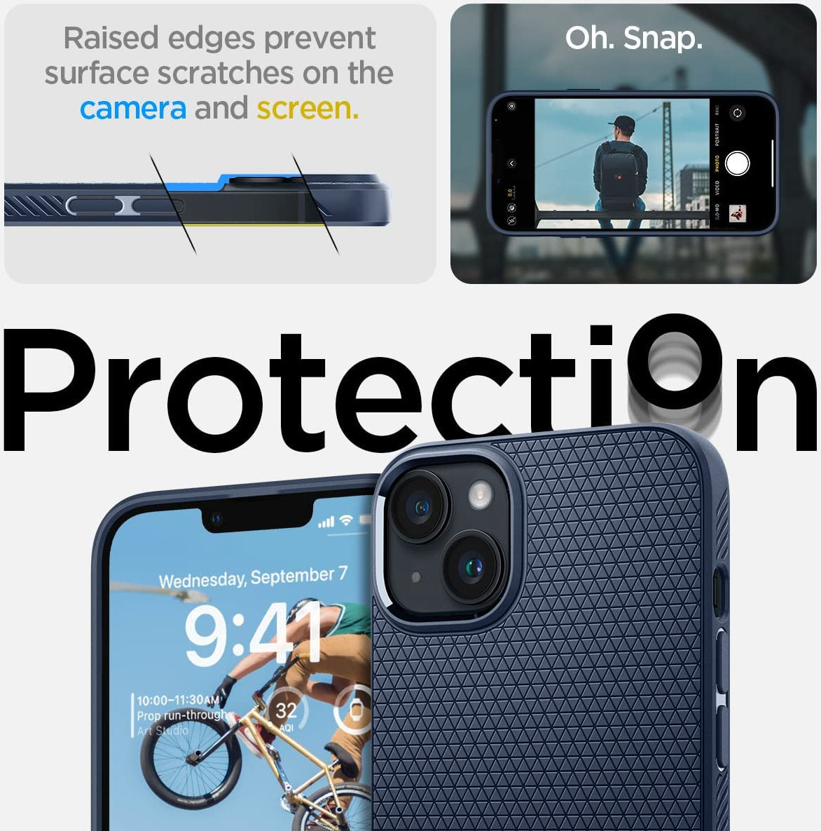 Spigen Liquid Air Apple iPhone 14 Hoesje Back Cover Blauw afbeelding 3