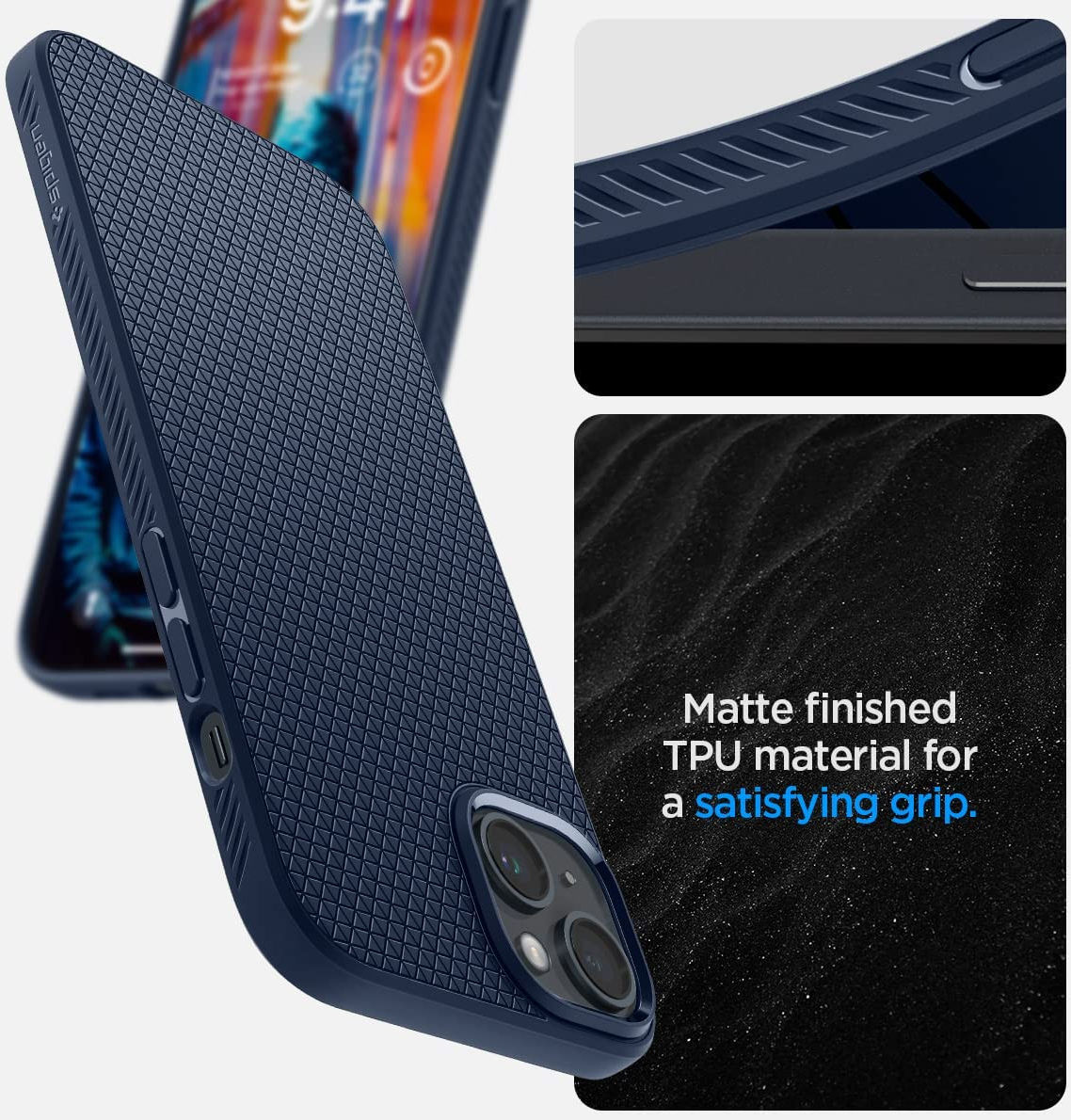 Spigen Liquid Air Apple iPhone 14 Hoesje Back Cover Blauw afbeelding 4