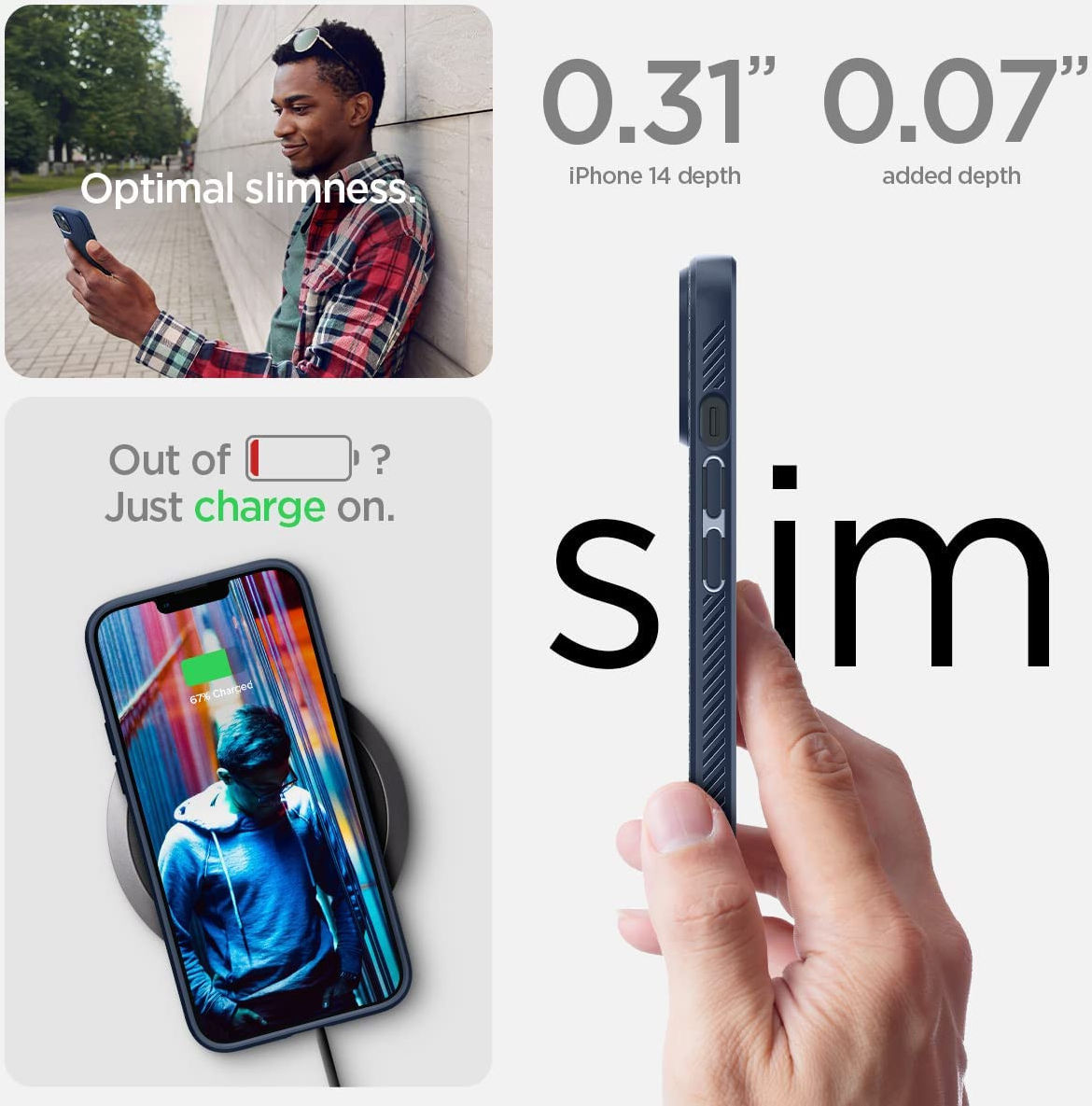 Spigen Liquid Air Apple iPhone 14 Hoesje Back Cover Blauw afbeelding 5