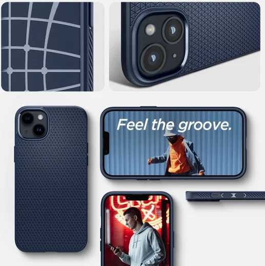Spigen Liquid Air Apple iPhone 14 Hoesje Back Cover Blauw afbeelding 8