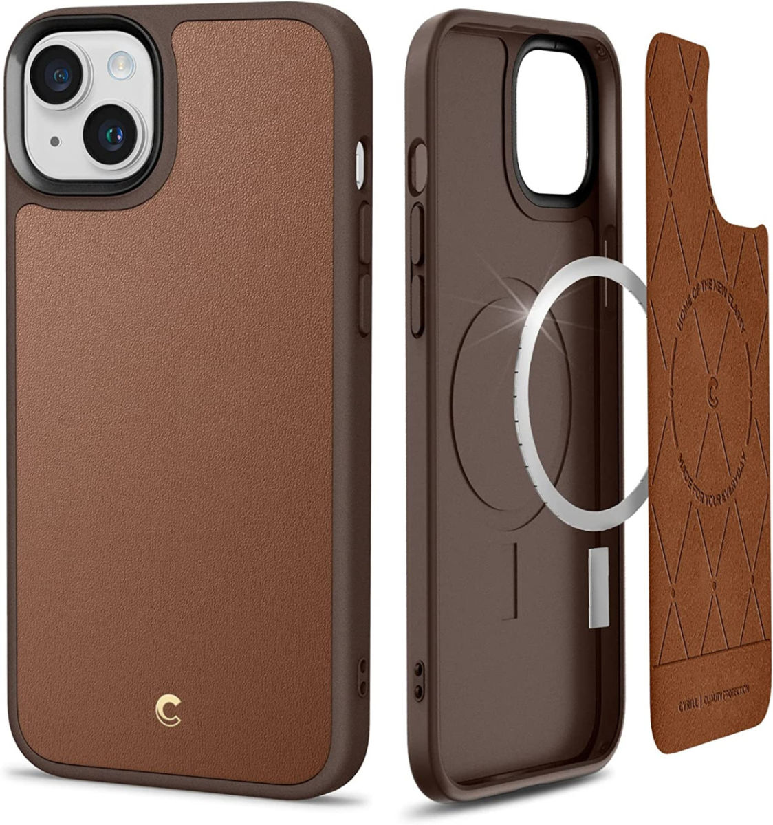 Spigen Cyrill Kajuk iPhone 14 Plus Hoesje MagSafe Back Cover Bruin afbeelding 1