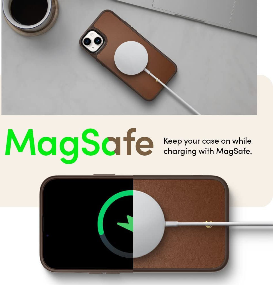 Spigen Cyrill Kajuk iPhone 14 Plus Hoesje MagSafe Back Cover Bruin afbeelding 3