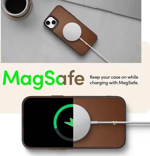 Spigen Cyrill Kajuk iPhone 14 Plus Hoesje MagSafe Back Cover Bruin afbeelding 3