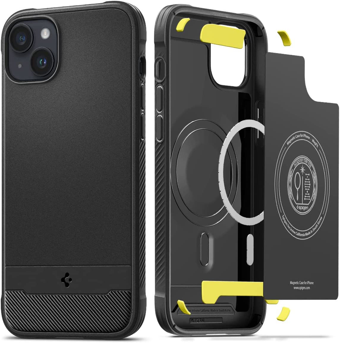 Spigen Rugged Armor Apple iPhone 14 Hoesje MagSafe Back Cover Zwart afbeelding 1