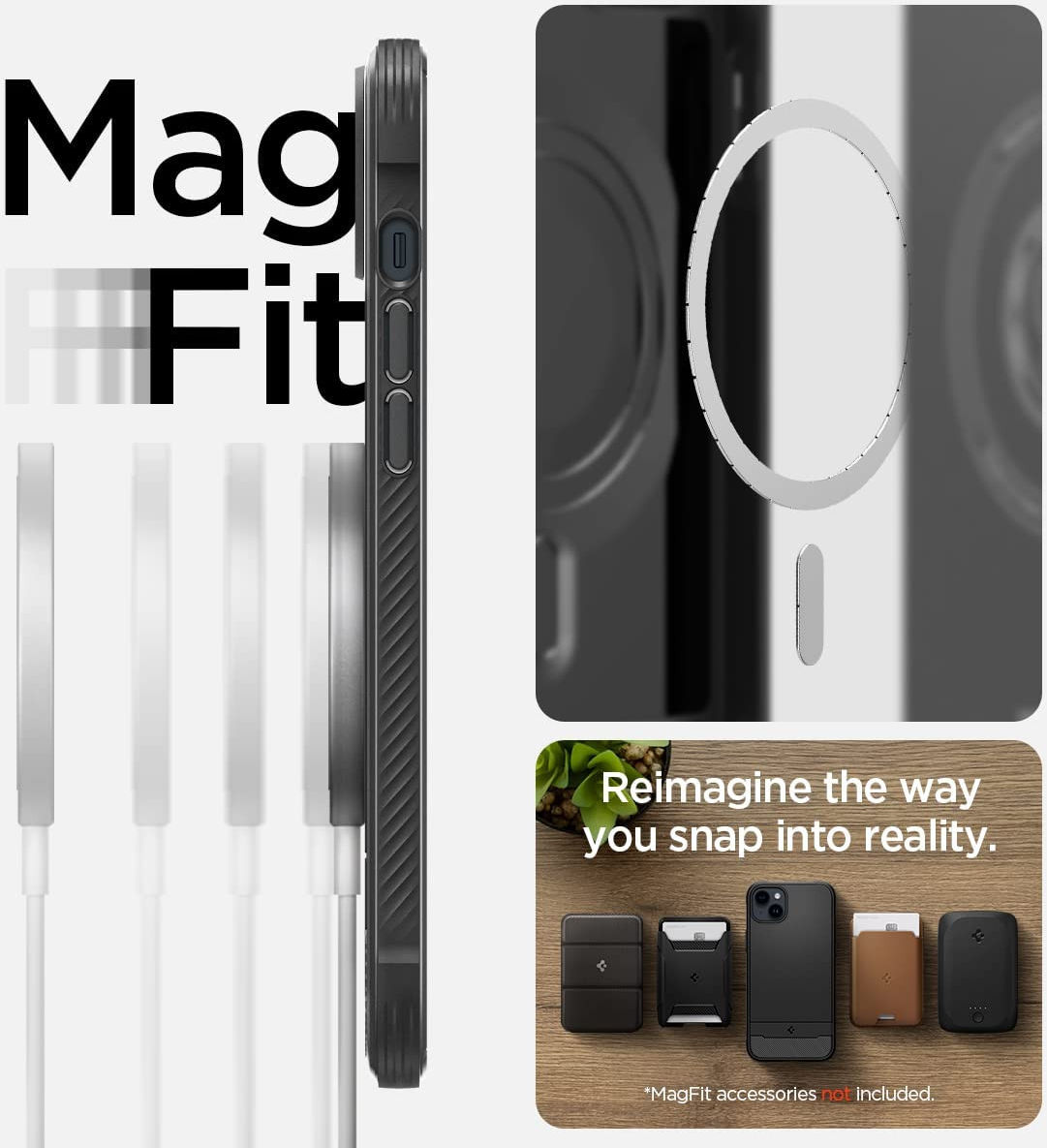 Spigen Rugged Armor Apple iPhone 14 Hoesje MagSafe Back Cover Zwart afbeelding 3
