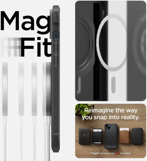 Spigen Rugged Armor Apple iPhone 14 Hoesje MagSafe Back Cover Zwart afbeelding 3
