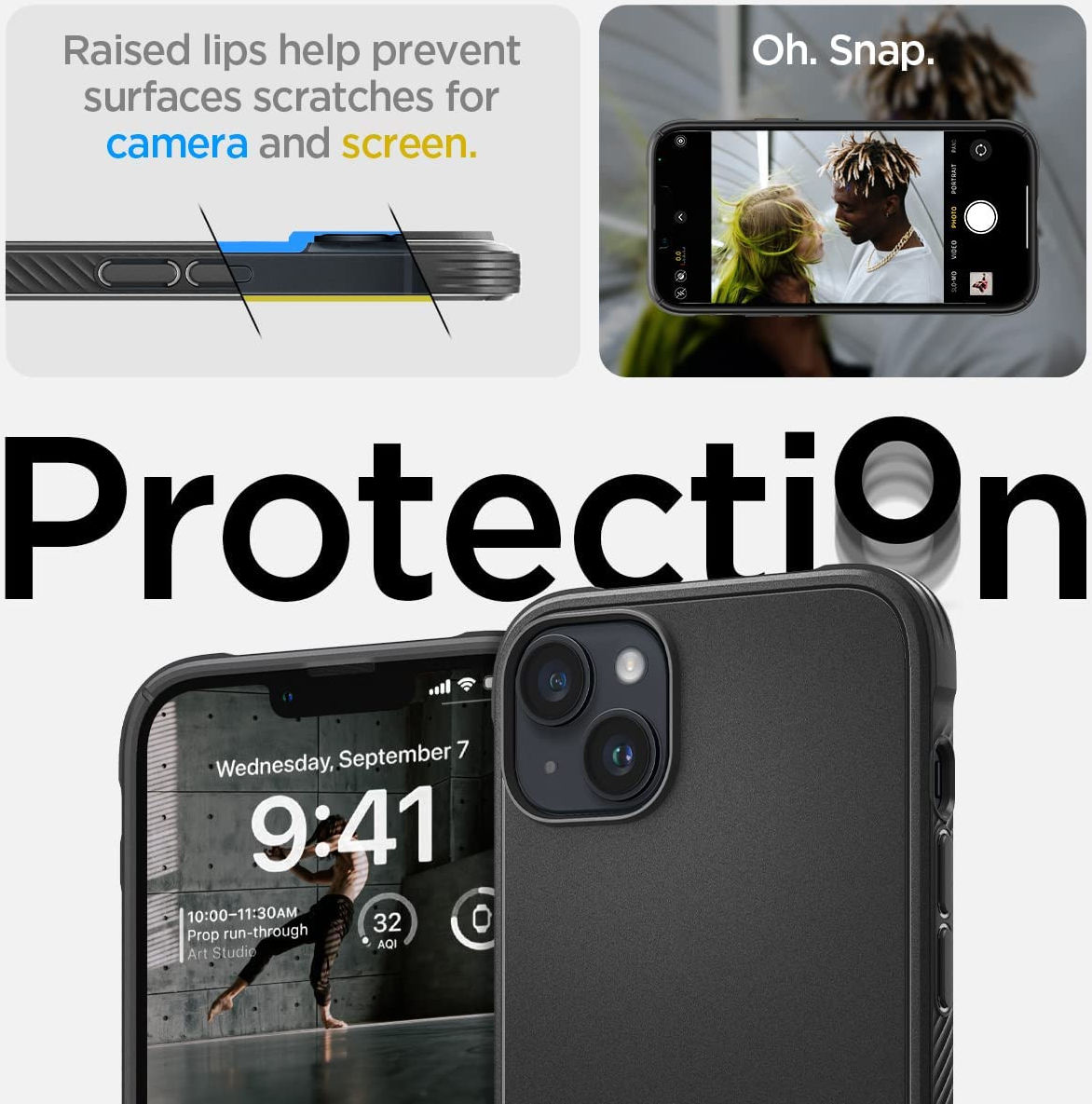 Spigen Rugged Armor Apple iPhone 14 Hoesje MagSafe Back Cover Zwart afbeelding 5