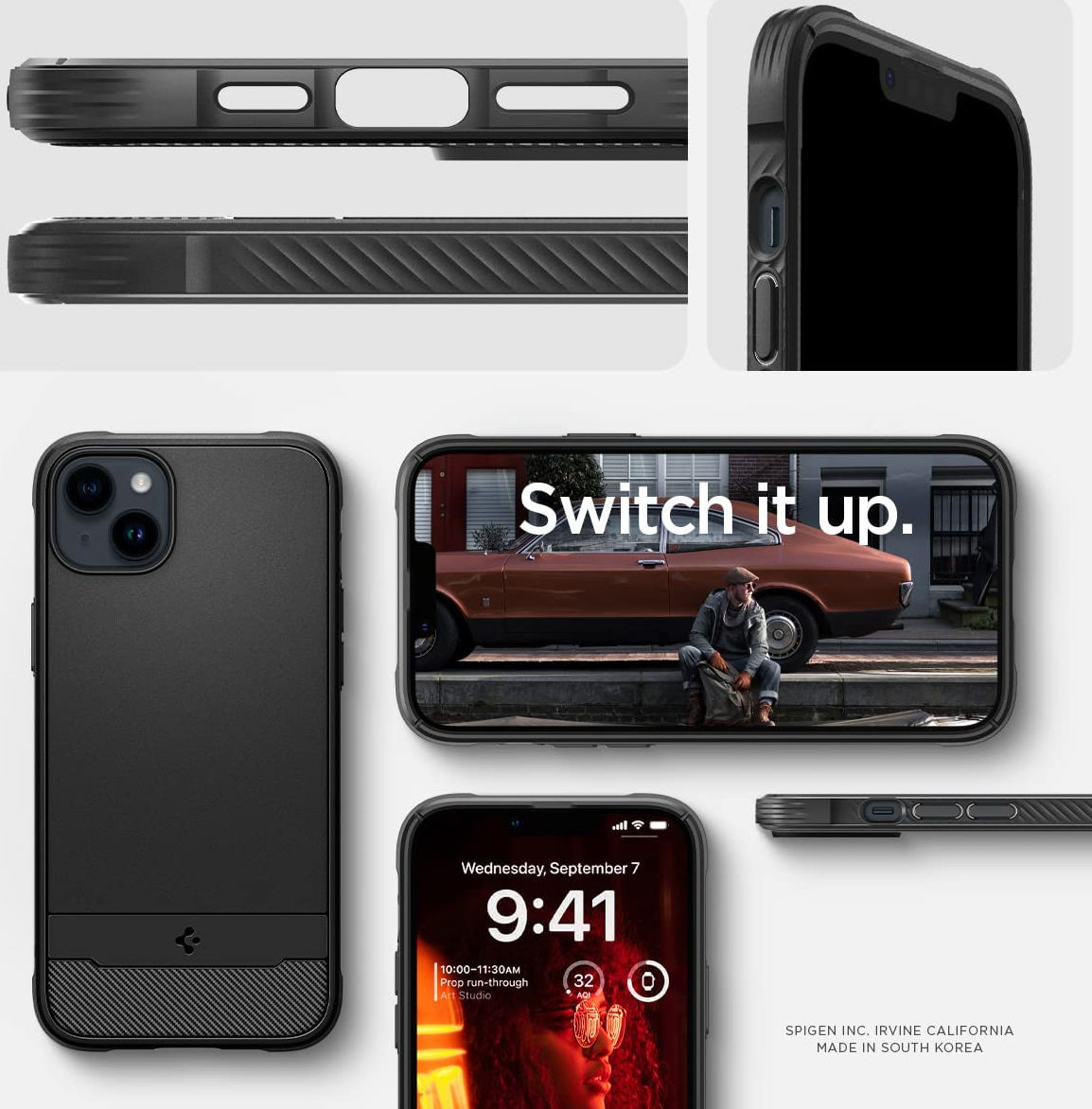 Spigen Rugged Armor Apple iPhone 14 Hoesje MagSafe Back Cover Zwart afbeelding 9