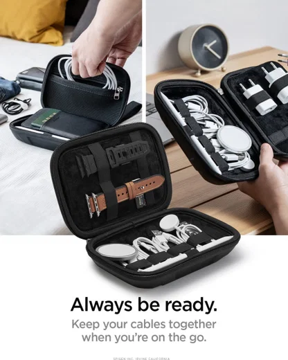 Spigen Rugged Armor Pro Cable Organizer - Opbergtas Bandjes/Kabels afbeelding 4