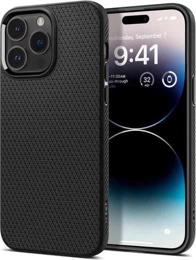 Spigen Liquid Air Apple iPhone 14 Pro Hoesje Back Cover Zwart afbeelding 1