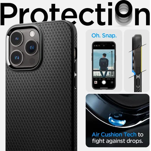 Spigen Liquid Air Apple iPhone 14 Pro Hoesje Back Cover Zwart afbeelding 3