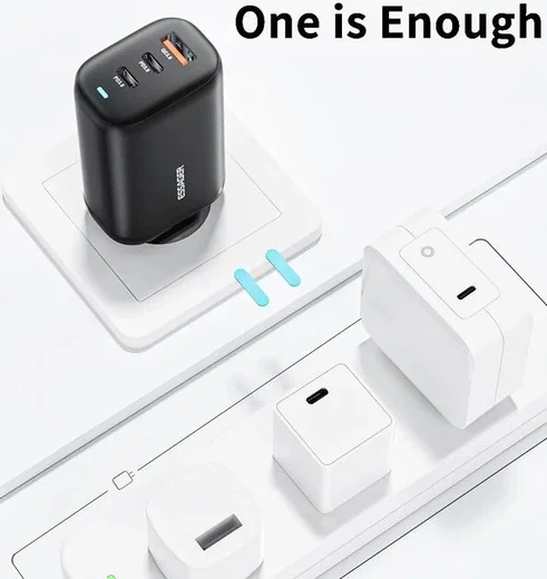 Essager GaN Snellader 65W Power Delivery en Quick Charge Adapter Wit afbeelding 4
