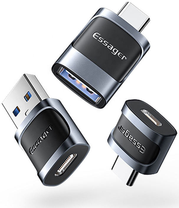 Essager 3A USB-C naar USB Converter/Adapter Zwart afbeelding 2