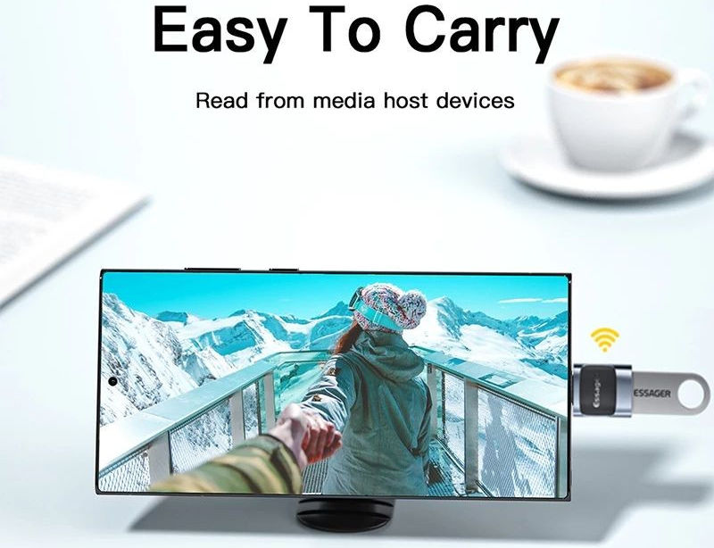 Essager 3A USB-C naar USB Converter/Adapter Zwart afbeelding 6
