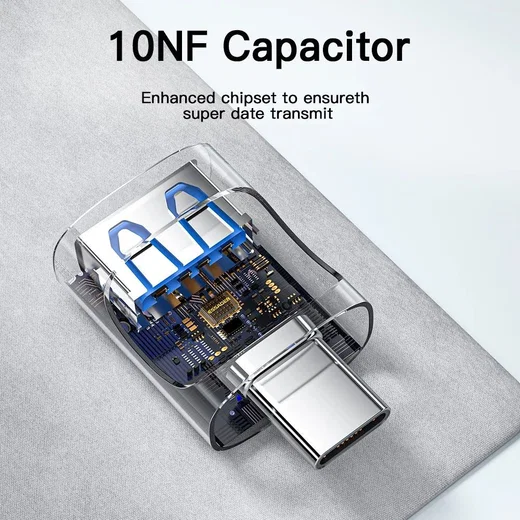 Essager 3A USB-C naar USB Converter/Adapter Zwart afbeelding 7