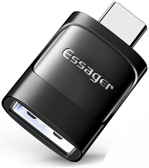 Essager 3A USB-C naar USB Converter/Adapter Zwart afbeelding 1